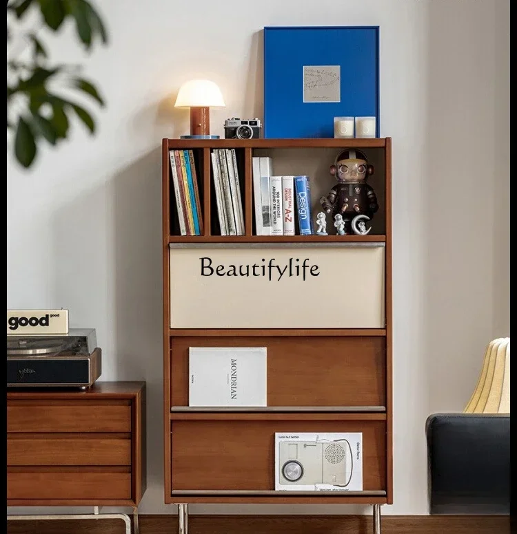 

3 Storage Retro Color Block Integrated Bookshelf Display Cabinet