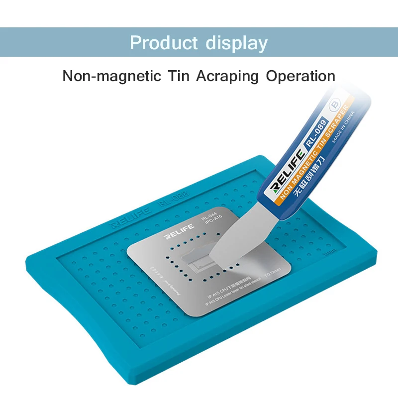 RELIFE RL-089 raschietto per la rimozione della latta Non magnetico scheda principale del telefono cellulare ad alta resistenza IC CPU strumento manuale per raschiare la latta