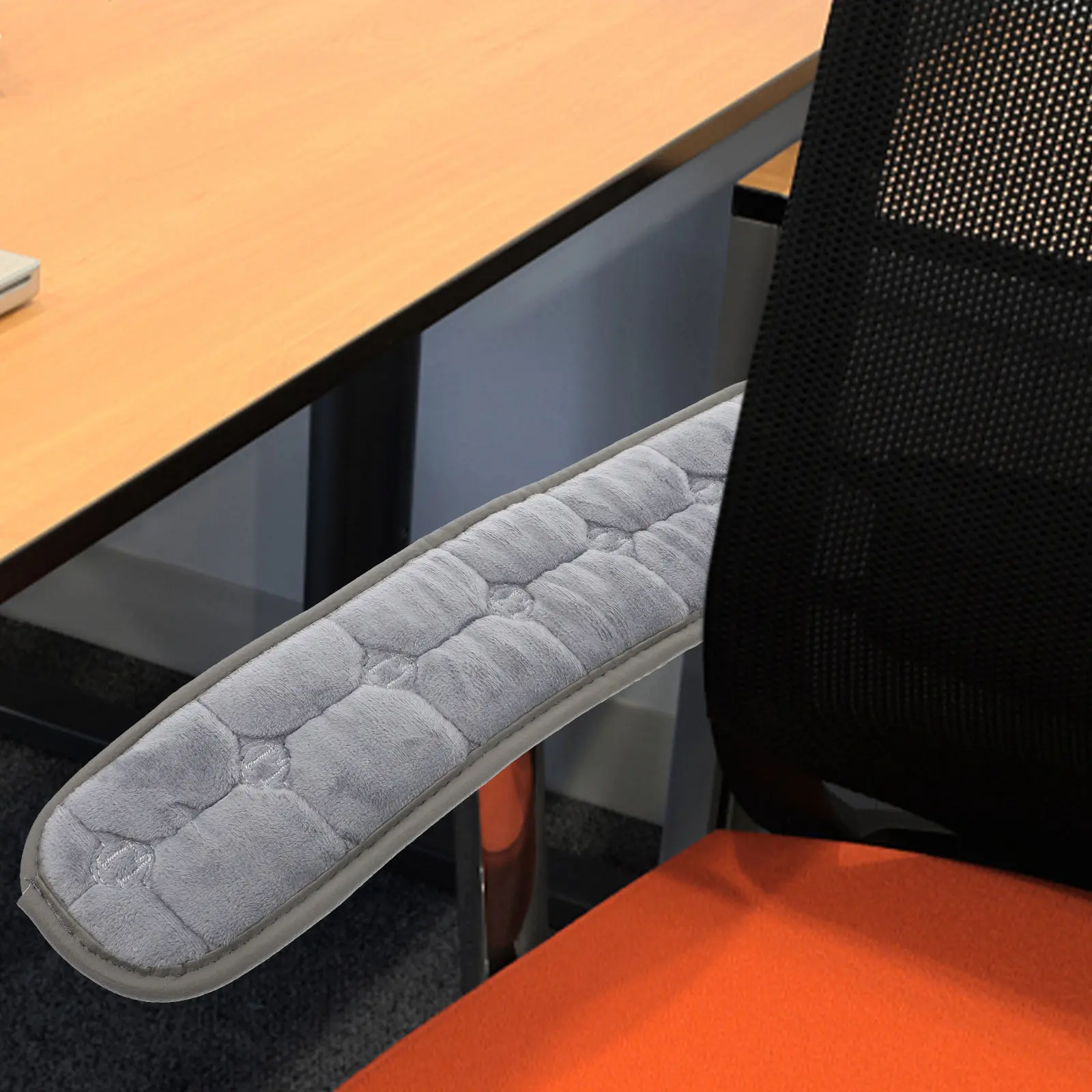 Office Chair Armrest Covers Soft Red Plush Protective Pads Pair for Desk Chairs Comfort and Wear Protection
