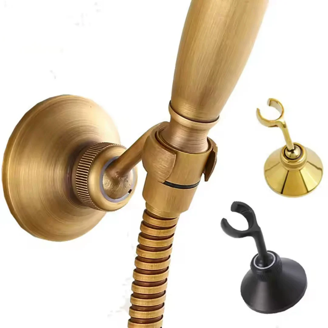 

Brass Black Shower Bracket Antique Handheld Shower Spray Head Holder Bracket Wall Mount Rose Gold Bathroom Hand Sprayer Holder