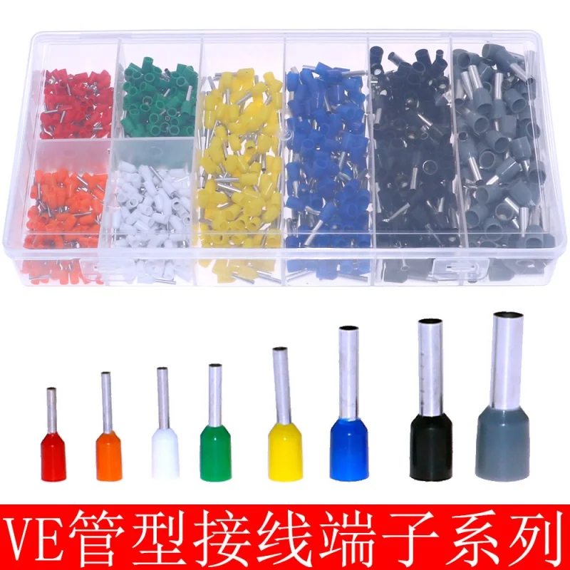 800Pcs AWG10 - AWG22 Insulated Wire Cord Crimp Connector Terminal Pin Assoeted kit with Box