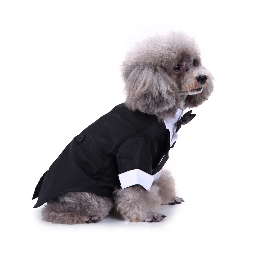 

Pet Dog Formal Suit Costume Black Xl Size Soft Comfortable Warm Stylish Puppy Apparel For Wedding Party Halloween Outfit