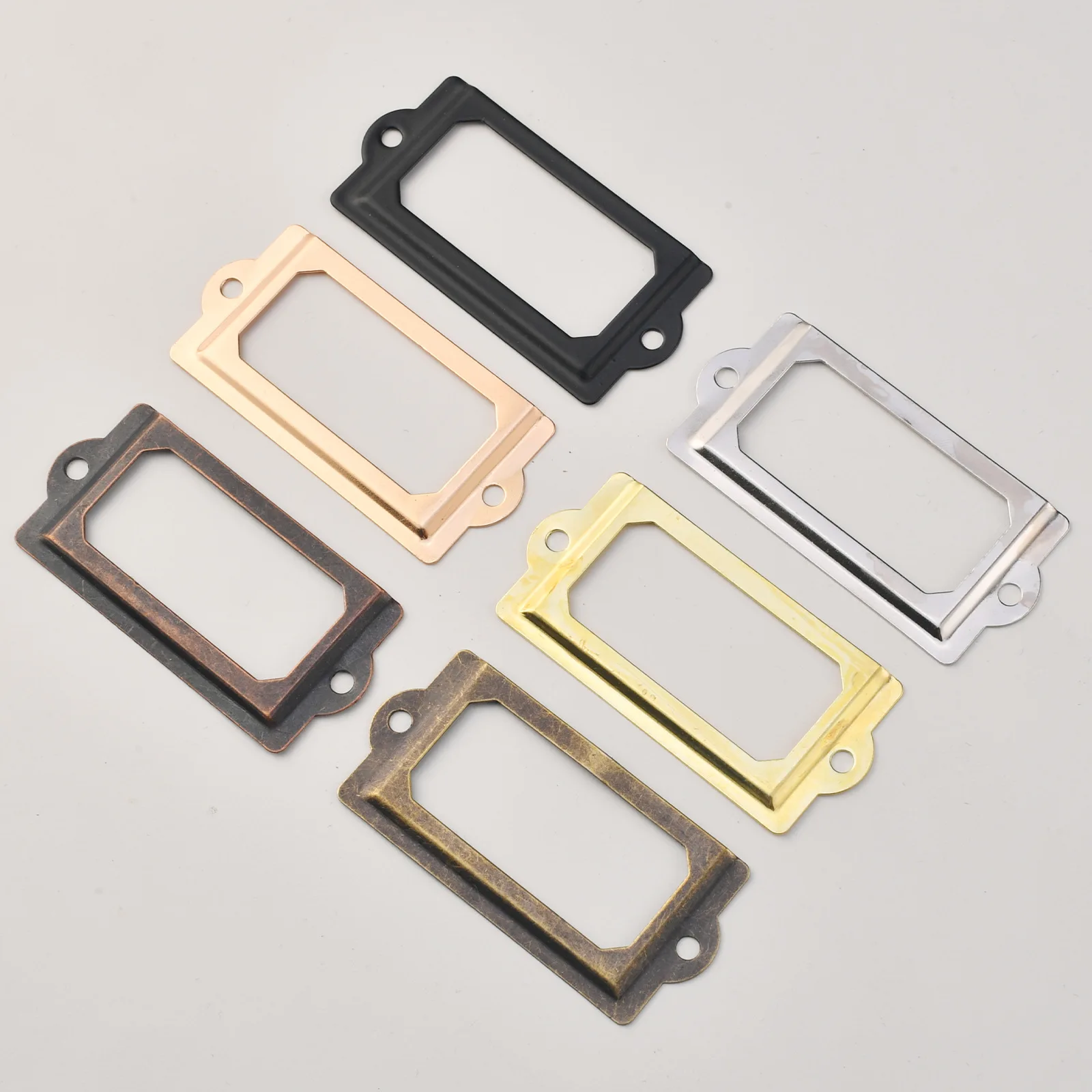 Antique label frame, business card drawer decorative gift box tin frame handle 70 * 33MM