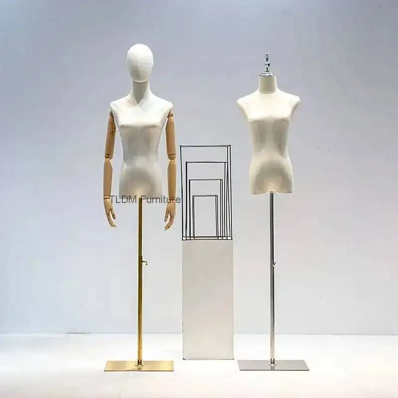 

Female Half-body Wedding Dress Mannequin with Hands Clothing Dummy Form Women's Garment Mannequin Stand Window Display FYMQ