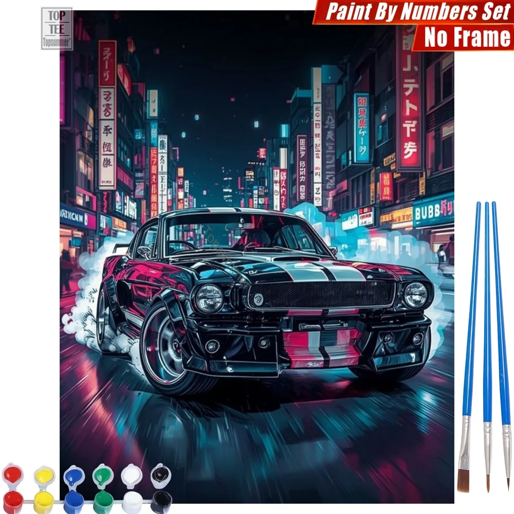 

Набор красок Neon Speed Car - Digital Oil Paint Set - Качественный набор для рисования классических спортивных автомобилей, подарок для папы на День отца, для семейного досуга