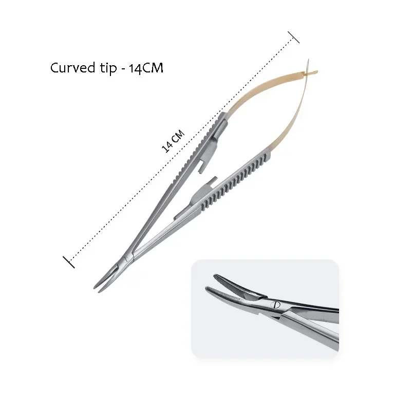 Dental Castroviejo Needle Holder with Lock Straight/curved Matrix Bands Placement Tweezer Forceps 14/16Cm Dentist Material