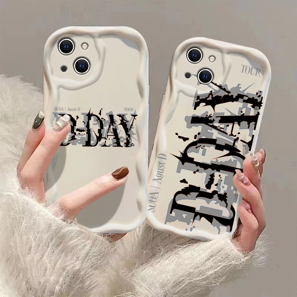 Fashion Suga D-DAY 3D Wave Case For iPhone 15 14 13 12 11 Pro Max Mini X XR XSMAX 8 7 6S Plus Soft Silicone Cover