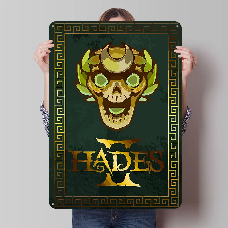 Hades II Game Art Tinplate Poster Customized Wall Art Vintage Metal Signs Retro Tin Plaque for Home and Garden Office Decor Arts