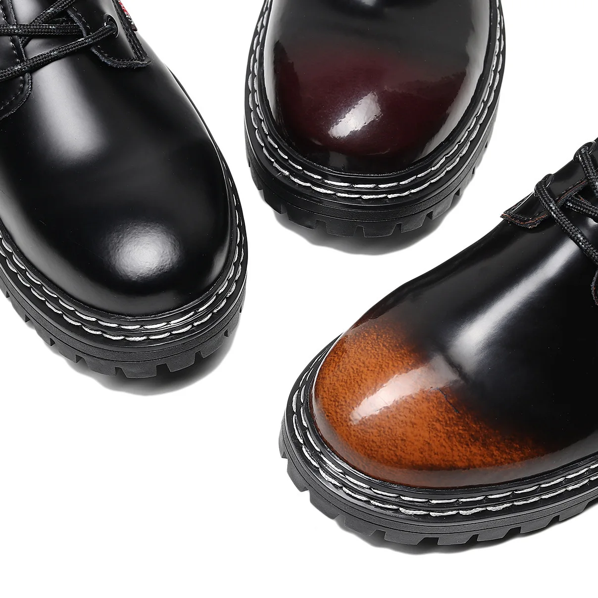 Cow Leather Men Round Toes Shoes All Match Career Shoes Lace up Casual Shoes image 5