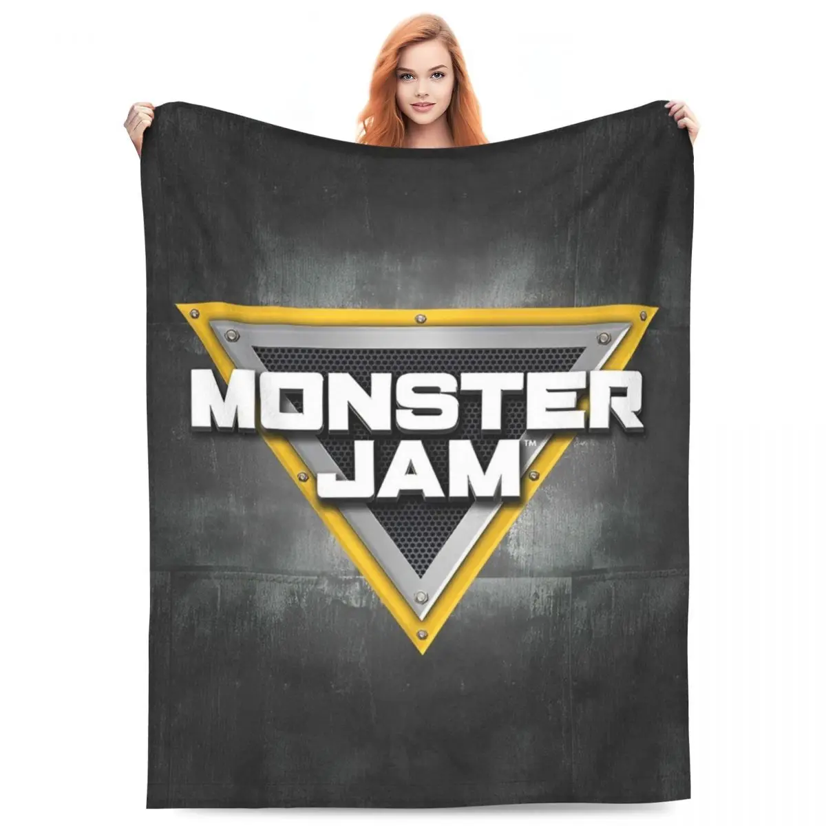 Monster Jam Grave Digger Truck Knitted Blanket Flannel Soft Throw Blankets for Bed Bedroom Quilt