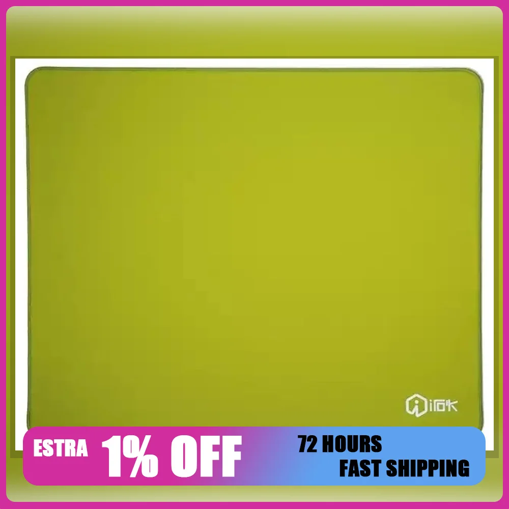 IROK Si09 Gaming Mouse Pad XSoft Mixed Fiber Cloth 5mm Rubber Base Stitched Edge Green Black