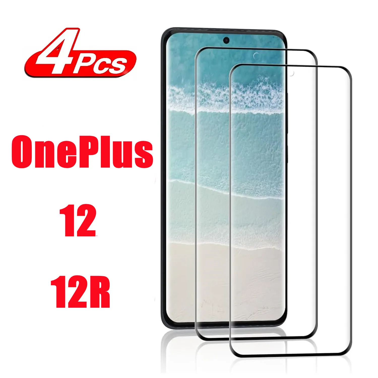 

1/4Pcs For OnePlus 12 12R All covered in toughened glass For OnePlus 12 3D Screen protector glass film