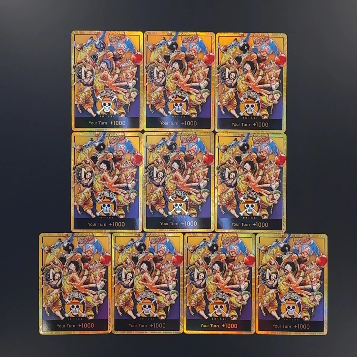 

One Piece OPCG English Golden DON card Straw Hat Crew x Lakers Team DON card Holographic Textured Card Anime Collectible Cards