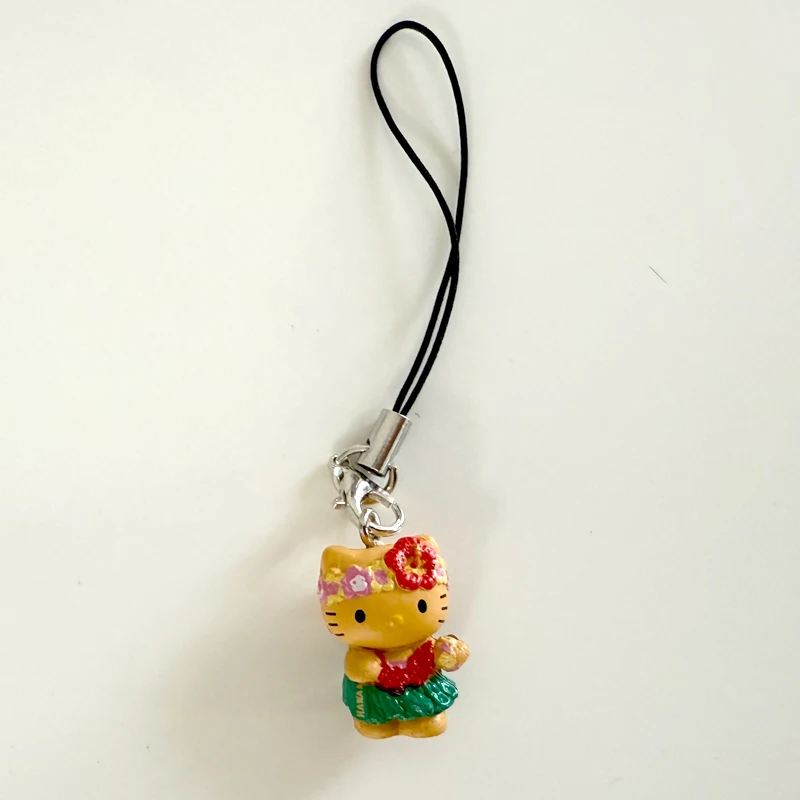 هاواي حولا القط الهاتف المحمول قلادة الديكور Kawaii اليابانية خمر القرش المفاتيح قلادة لطيف هدية بيكيني القط قلادة