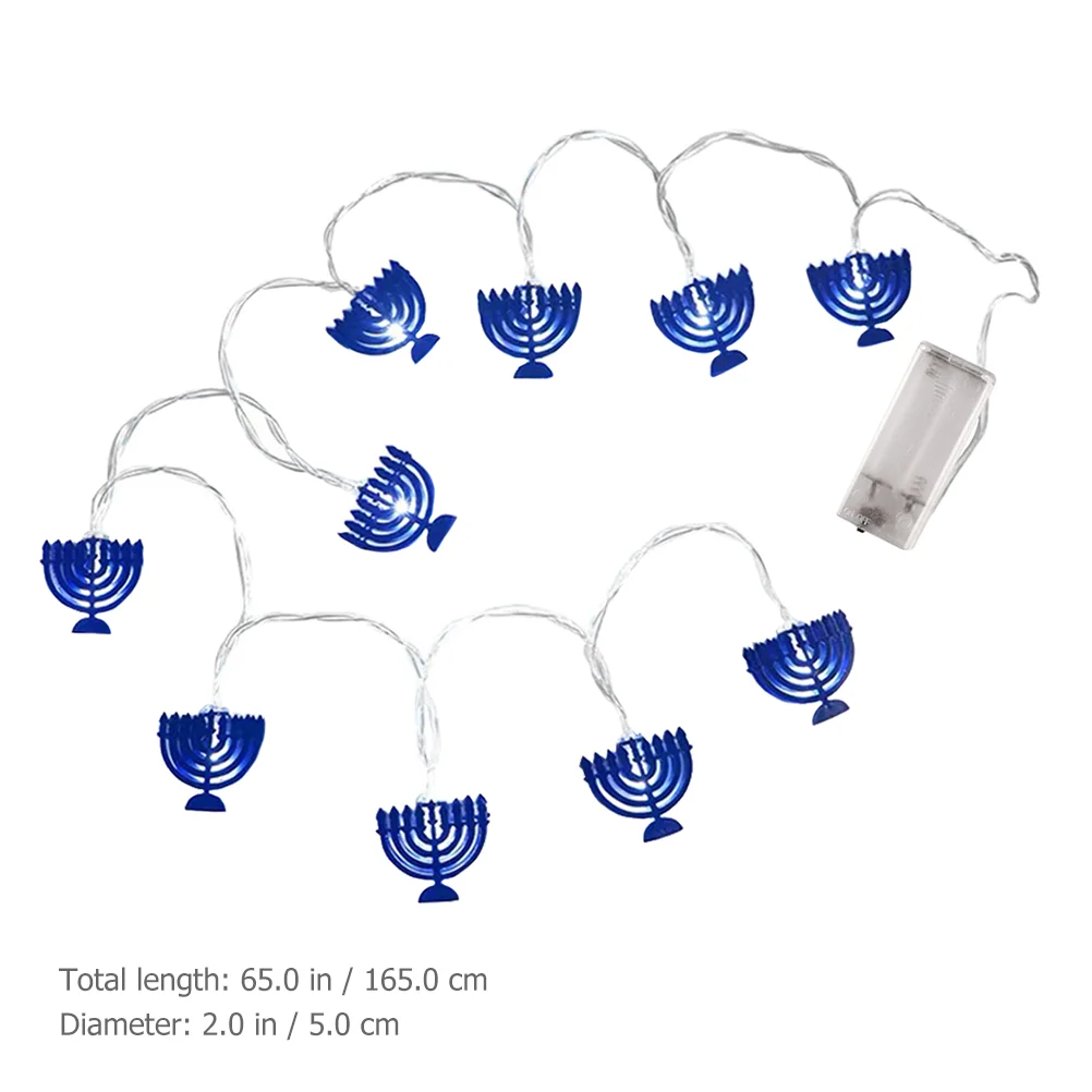 Nueve velas de cadena de luces LED Hanukkah Chanukah centro de mesa decoraciones de fiesta de hadas de Navidad
