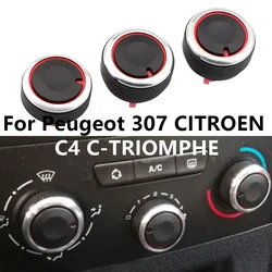 Aluminum Alloy Car Air Conditioning Knob AC Heat Control Switch Button Knob for Peugeot 307 CITROEN C4 C-TRIOMPHE Accessories