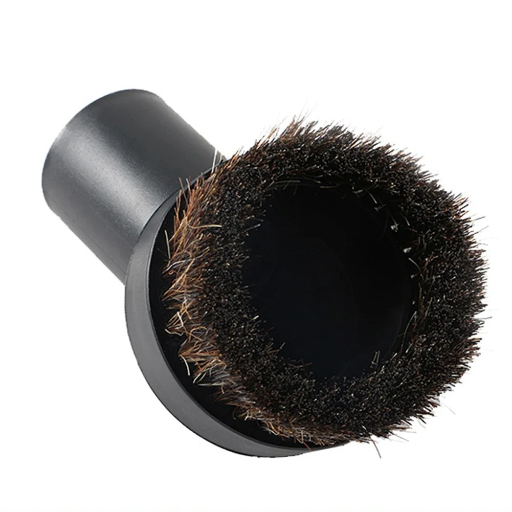 Upholstered Furniture Horse Hair Dusting Brush Clean Tool Soft Horsehair 3.6cm Long Black PP Plastic Rotatable For A.E.G