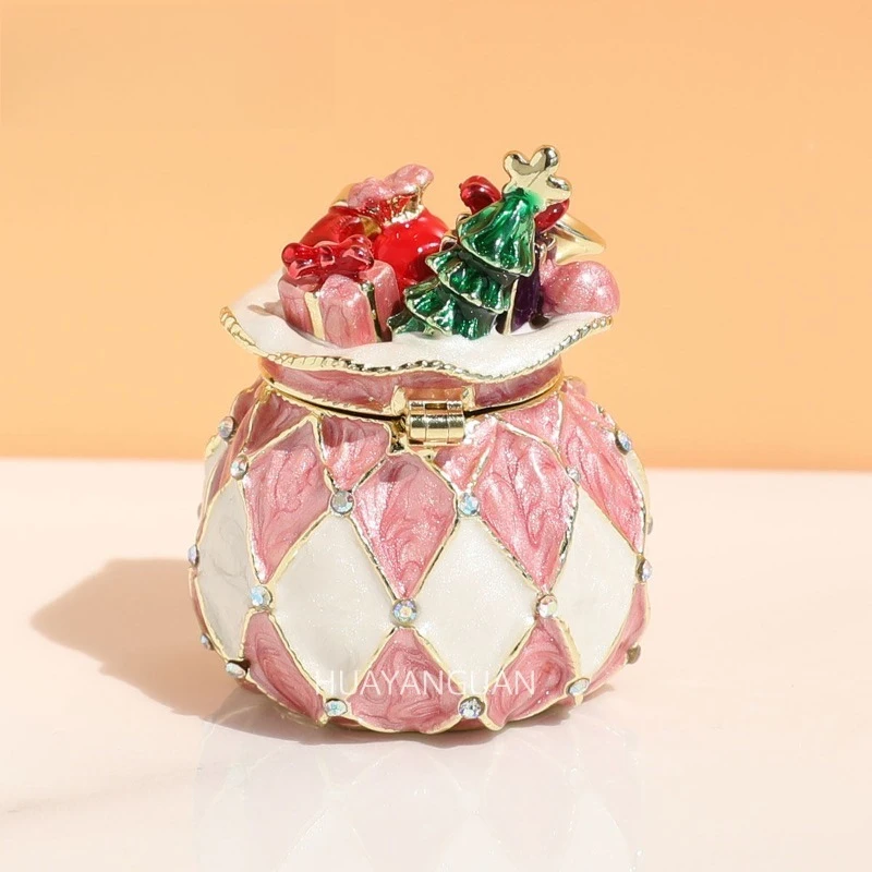 New Chinese Style Three-dimensional Petal Jewelry Box Pink Bead Embroidery Storage Box Adornos Para Casa Home Accessories