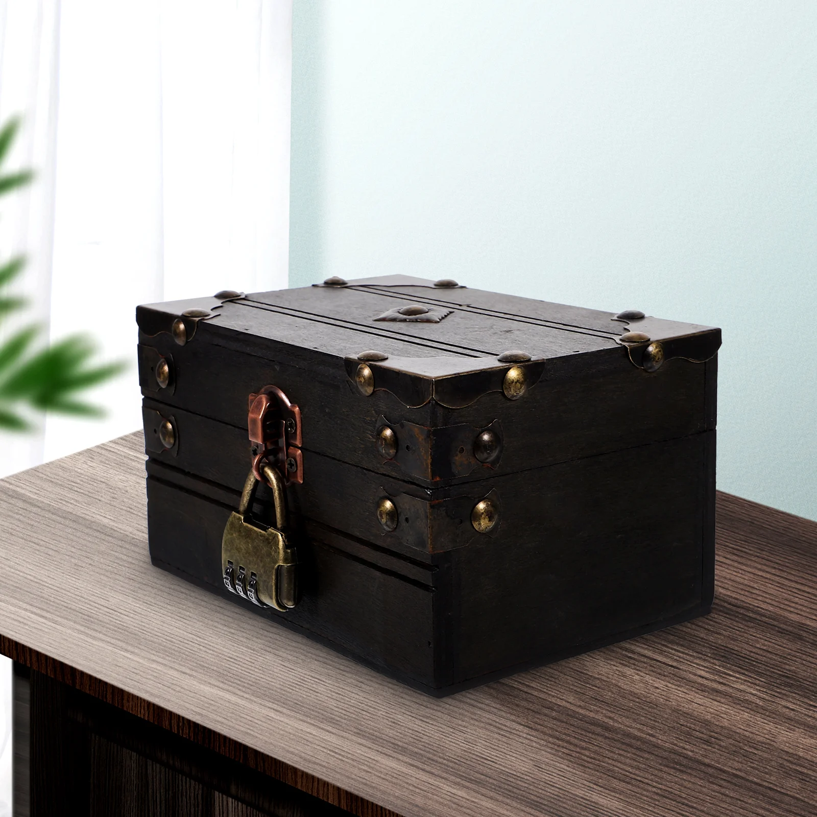 

Wooden Jewelry Box Storage Container 6400B 01 A Grey Keepsake Prop Home Decor Trinket Case Chest
