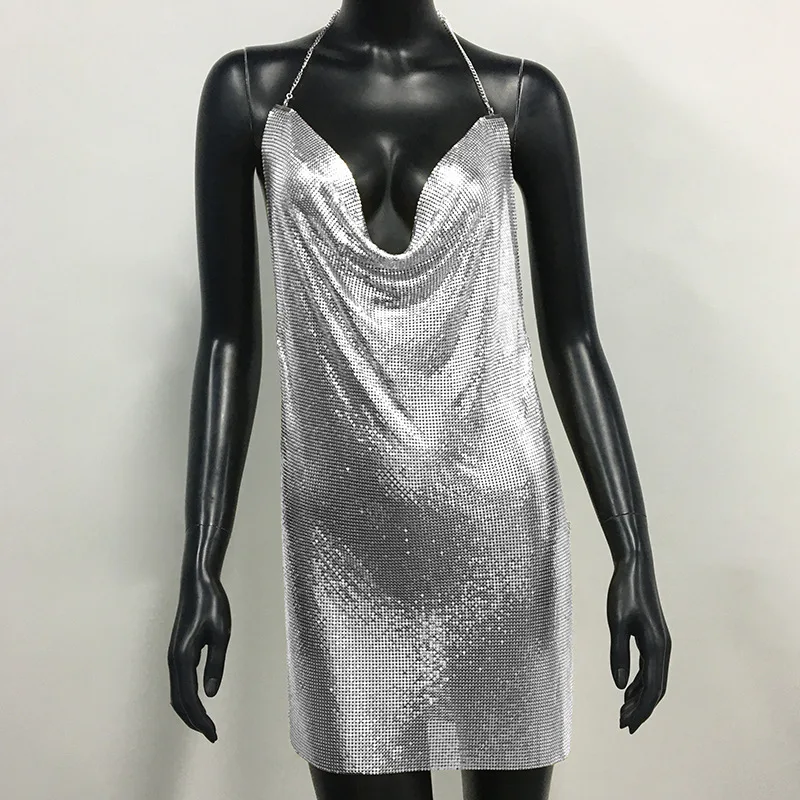 유럽과 미국의 라틴 댄스 드레스, 여성용 스팽글 메탈릭 섹시 슬릿 파티 댄스 공연 서스펜더 드레스