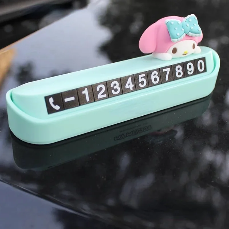 New Car Parking Sign Hidden Temporary Moving License Plate Cute Cartoon Anime Mobile Phone Number Plate Car Interior Decoration