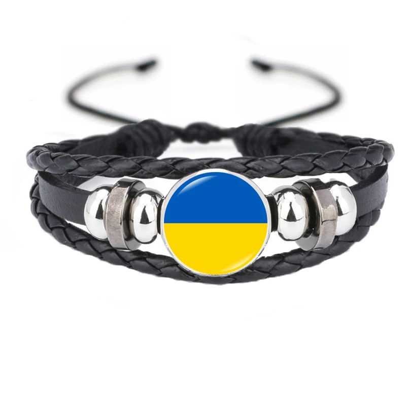 24 Style European Football Flag Bracelet Men Germany Italy Serbia France Romania Belgium Czech Portugal Grugi Leather Bangles