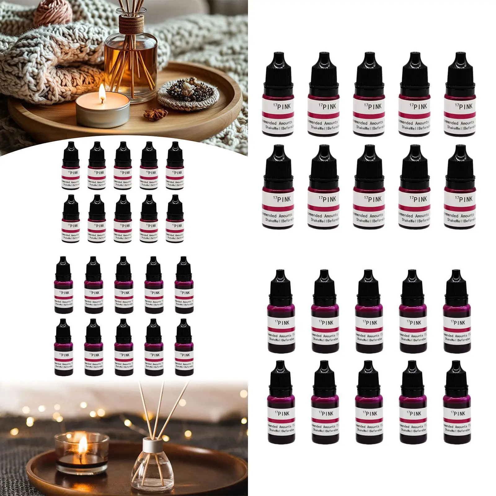 

Pink Candle Dye Set Art Liquid Dye Concentrate Colorant Liquid Pigment for Candles Scrapbook Paint Acrylic Paint Tumbler Making