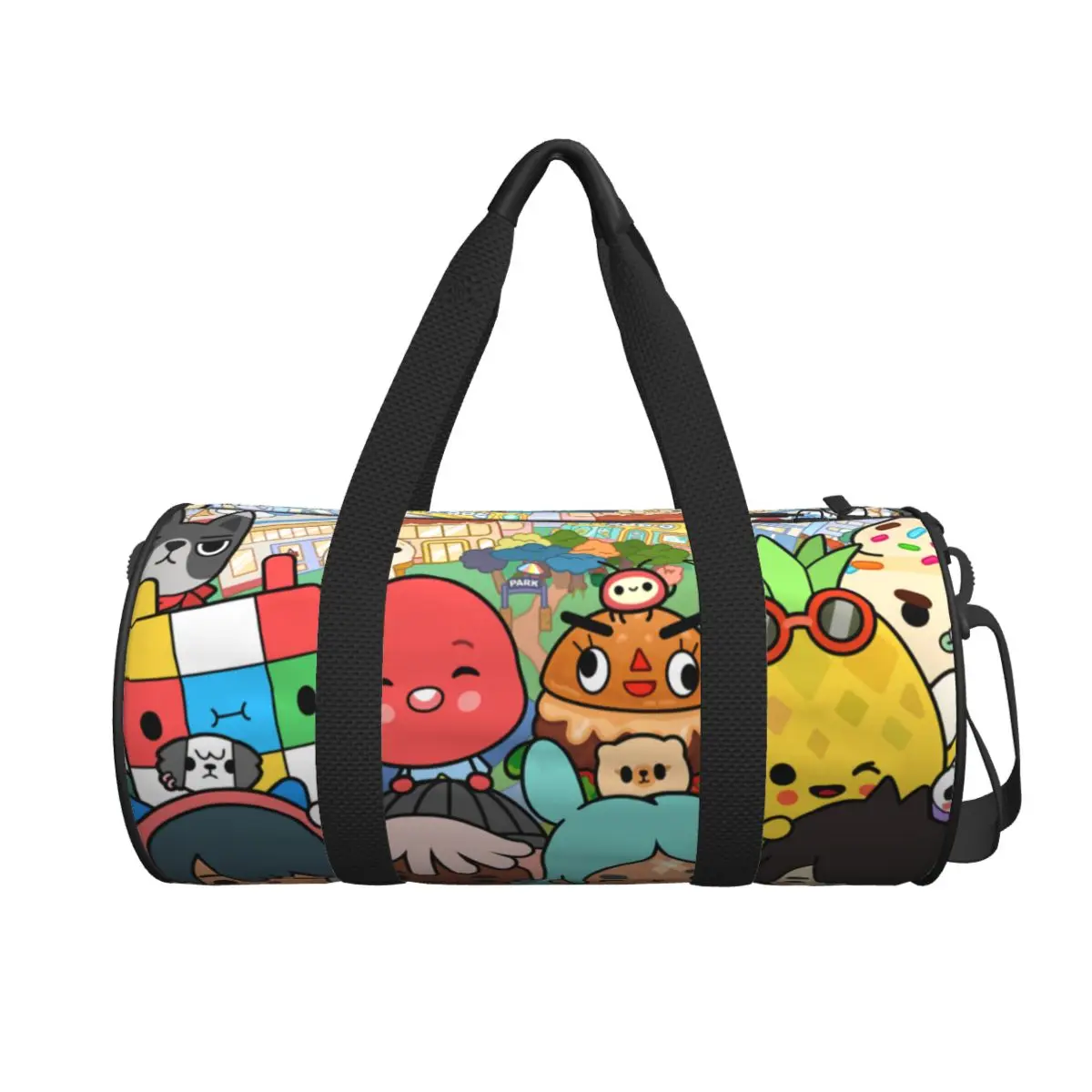 toca-life-box-toca-boca-可愛いゲーム柄の大型ダッフルバッグ、防水仕様、旅行用バッグ、ハンドバッグ、フィットネスバッグ