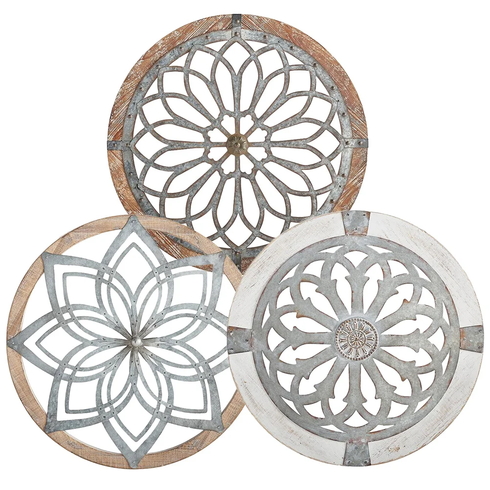 

3pcs Vintage Acrylic Flower Shaped Hanging Pendant Indoor Outdoor Home Garden Decor Ornament Craft Wall Art Acrylic Wall Decor