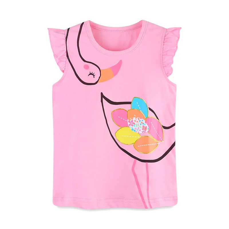 

Jumping meters 2-7T Summer Baby Tees Tops Flamingo Print Shirts Hot Selling Kids T shirts Boys Girls Clothing