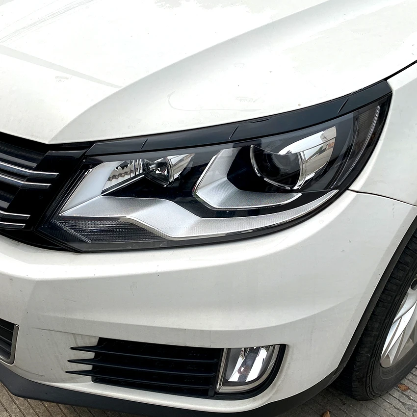 Front Headlight Eyebrows Eyelids Trim Cover For Volkswagen Tiguan MK1 2011-2016 Exterior Body Kits Auto Tuning Accessories Style