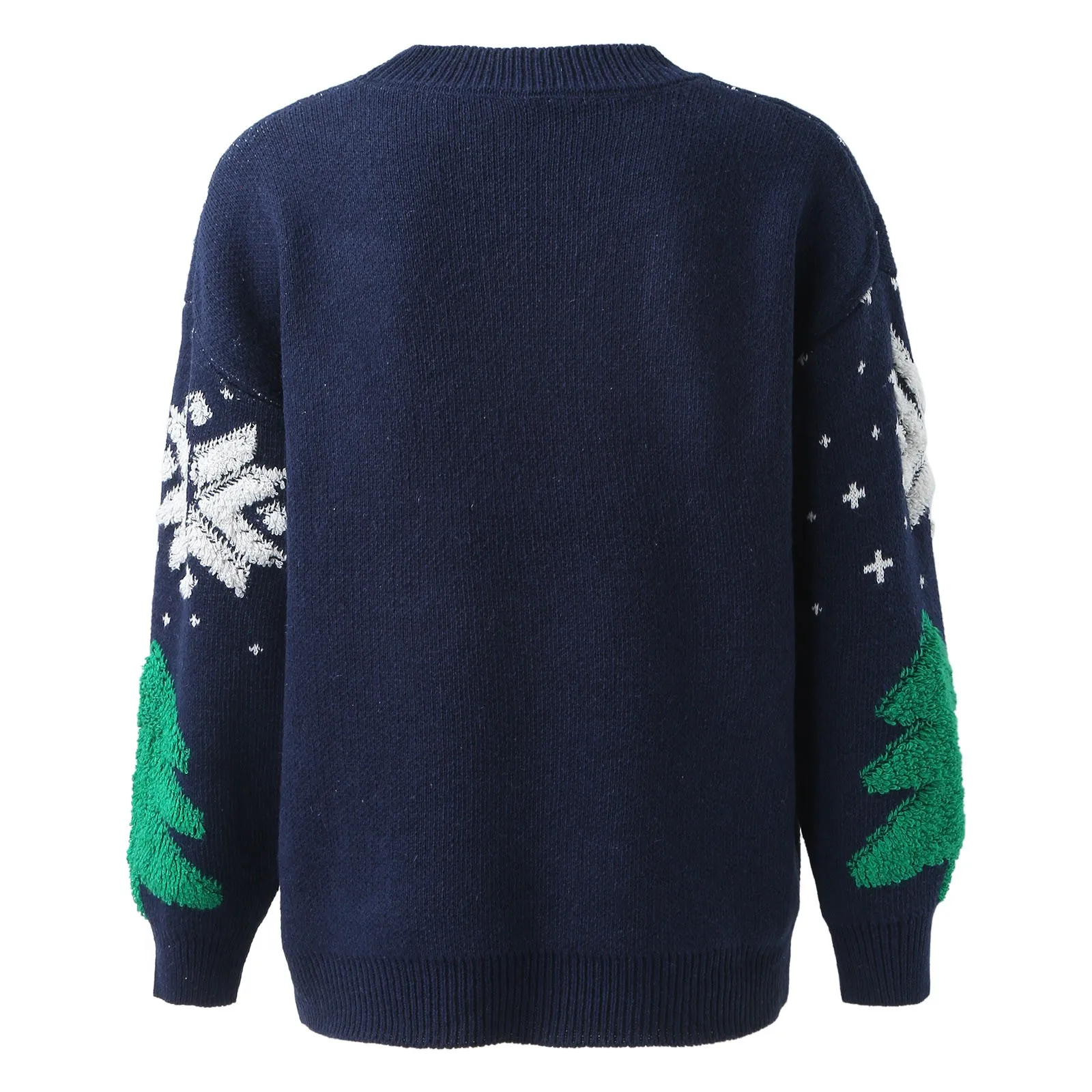 Women's Sweater Christmas Tree Print O Neck Sweaters Long Sleeve Turtleneck Hoodies Women Knitted Autumn Winter Pullover ﻿