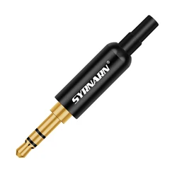 SYRNARN Replacement Jack 3.5 Plug 3.5mm 3 Pole Stereo Male Solder Type DIY Audio Gold Plated Connector for Earphone Cable Repair