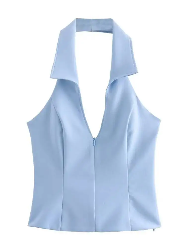 

TRAF Розовый Бант Выдалбливают Женщины Холтер Укороченный Топ Шорты Костюмы Traf Лето Без Рукавов Спинки A Line Тонкие Майки Y2K Комплекты