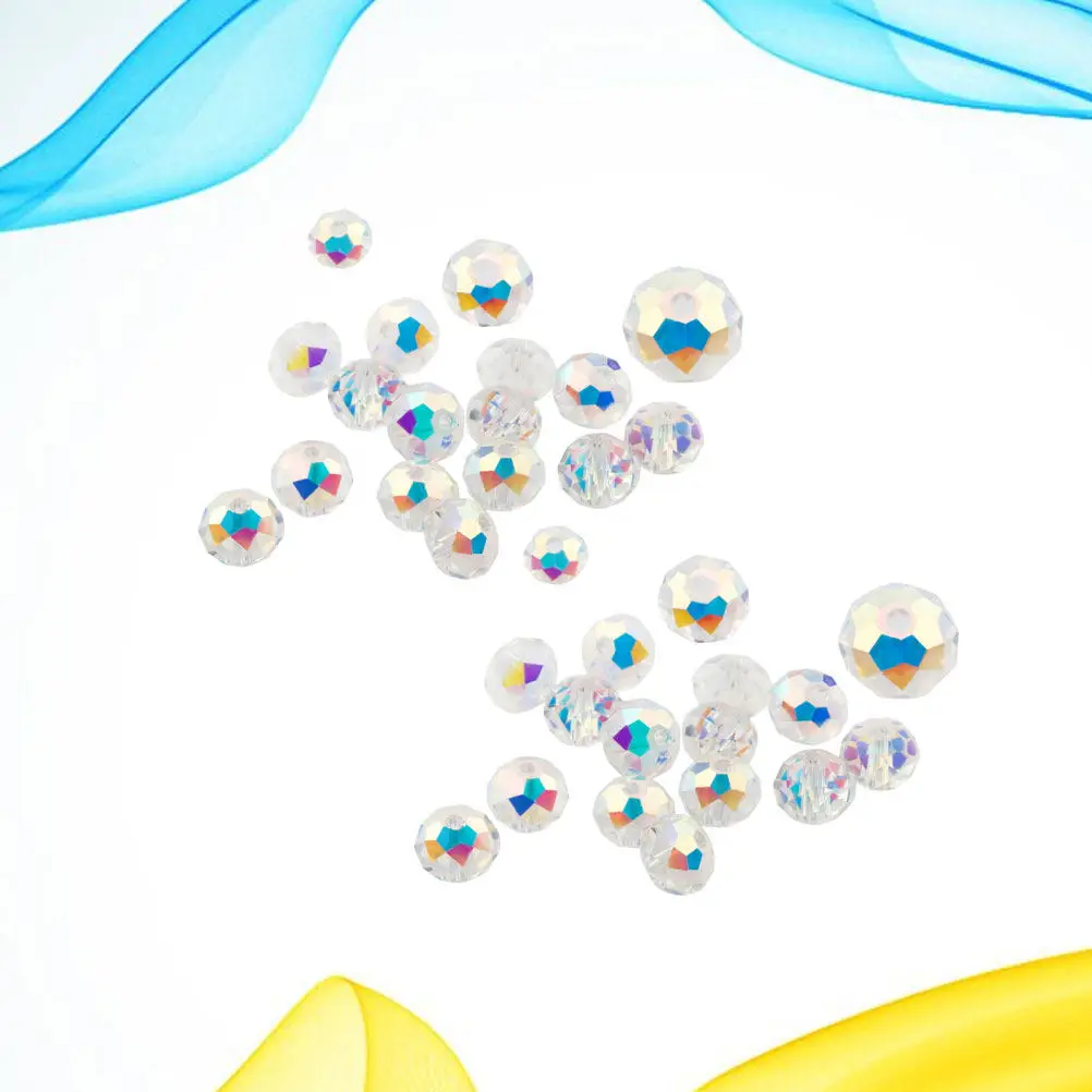 200Pcs 8Mm Plated Colorful Crystal Beads Premium Unbreakable Glass Beads for Jewelry Making Curtain Door Window Handbag Pendant