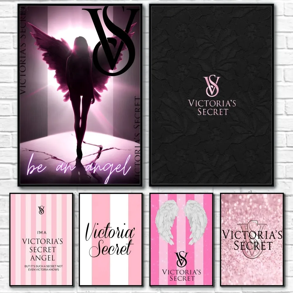 V-Victorias-Fashion-S-Secret Poster Sticky Wall Art Printing Waterproof Home Living Bed Room Bar Aesthetic Decor