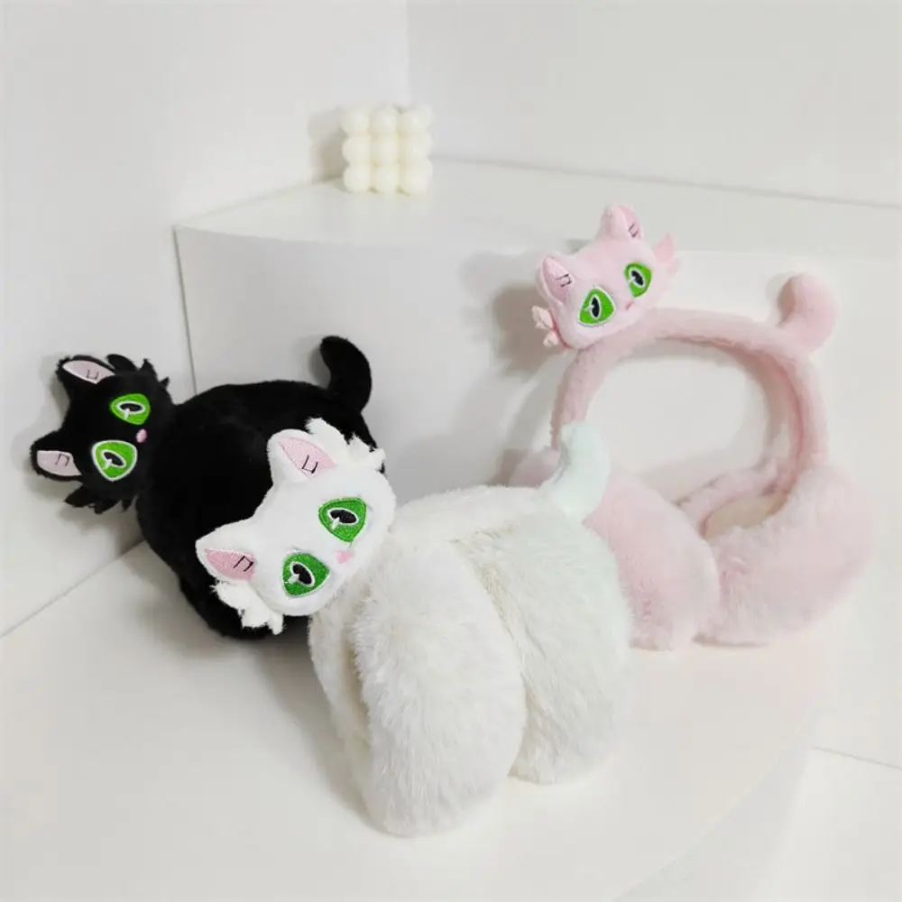 ที่ปิดหูแฟชั่นให้ความอบอุ่นสำหรับแมวพับได้มีแผ่นปิดหูนุ่มคาวาอี้ผ้าปิดหน้าฤดูหนาว