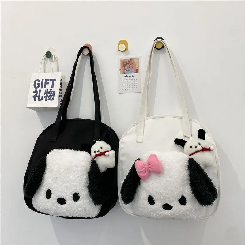 

Sweet Kawaii Pochacco Sanrio Cute Cartoon Large Capacity Storage Bag Canvas Casual Bag Christmas Birthday Gifts for Girls