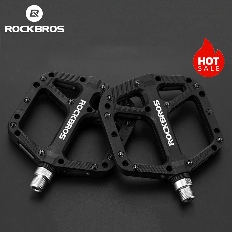 ROCKBROS Bicycle Pedal Road Seal Bearings Mountain Bike Flat Pedals Nylon Multi-Colors MTB Cycling Sports Ultralight Accessories