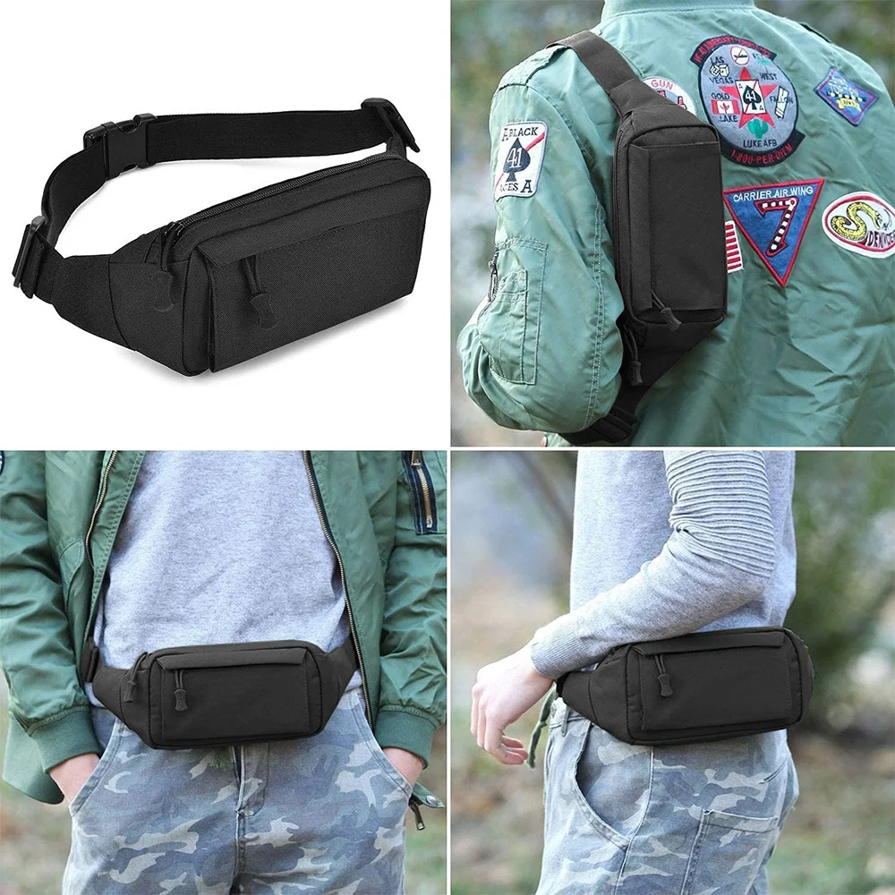 Bolsa de cintura masculina, bolsa para celular, esportes multifuncionais, camuflagem ao ar livre, bolsa crossbody de ombro único, peito A-DH