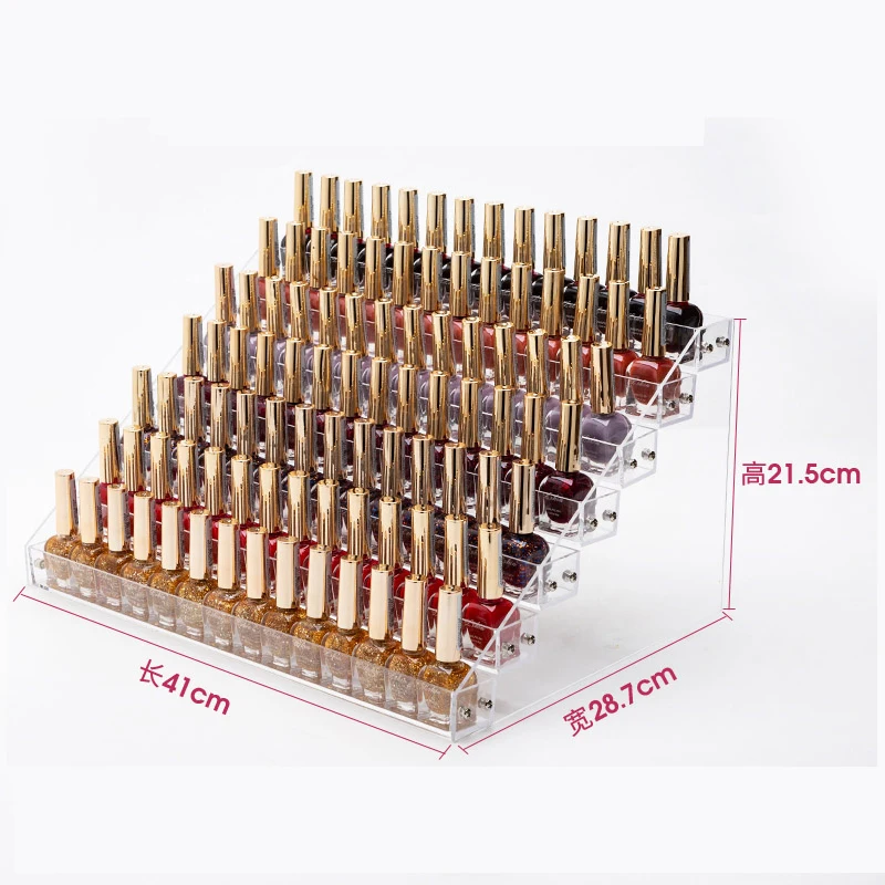 ชั้นอะคริลิกใส7ชั้นความกว้าง41ซม. ที่วางชั้นวางเคลือบเงาเครื่องสำอางยาทาเล็บที่เก็บของเครื่องมือทำเล็บ