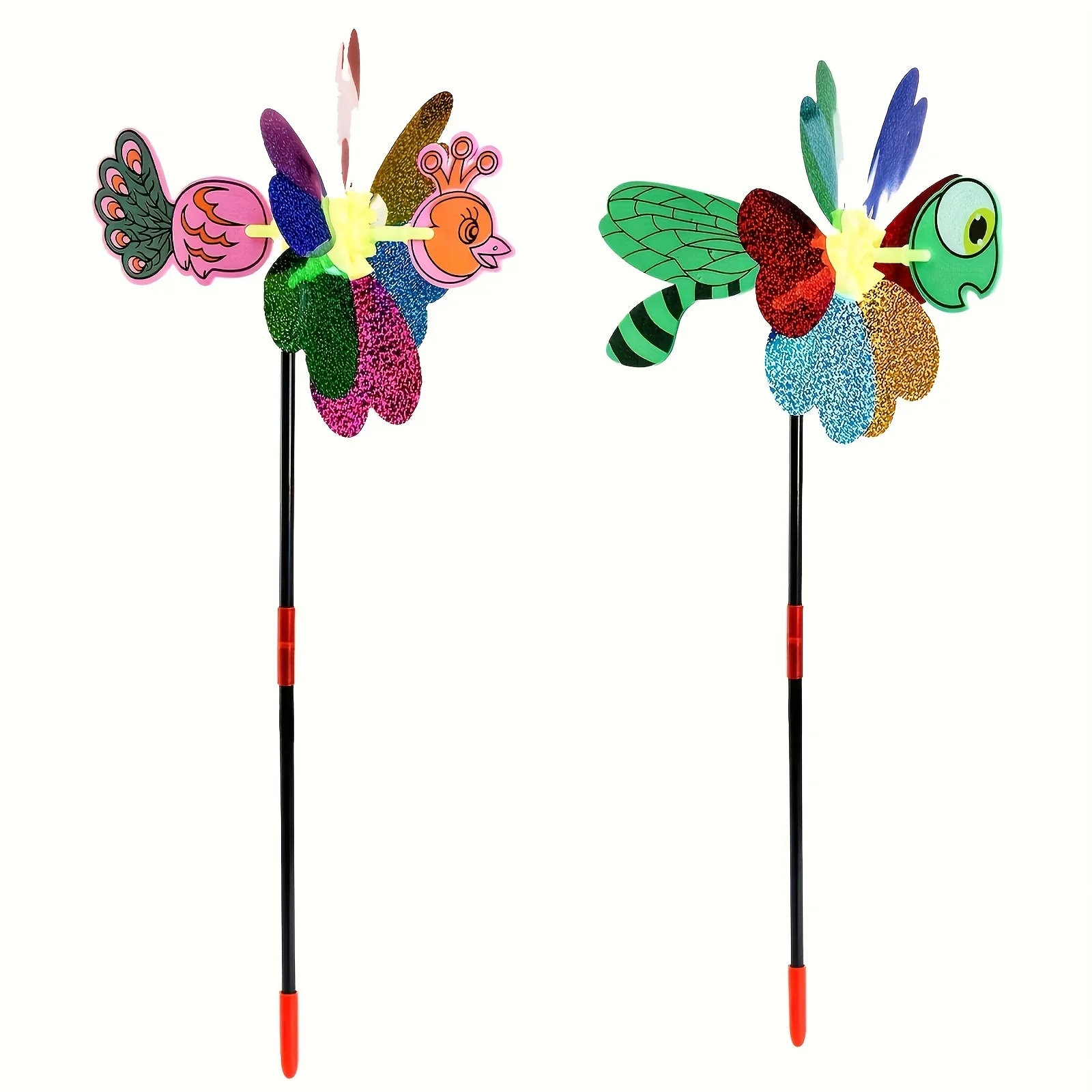 1pc/2pcs-Cartoon 3D Sequins Colorful Windmill Insect Bee Windmill Home Courtyard Decoration