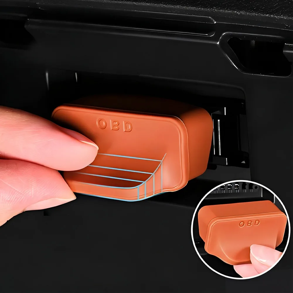 Universal Car OBD Port Protector Dustproof Waterproof OBD2 Silicone Cover Diagnostic Plug Cap Auto Interior Decor Accessories
