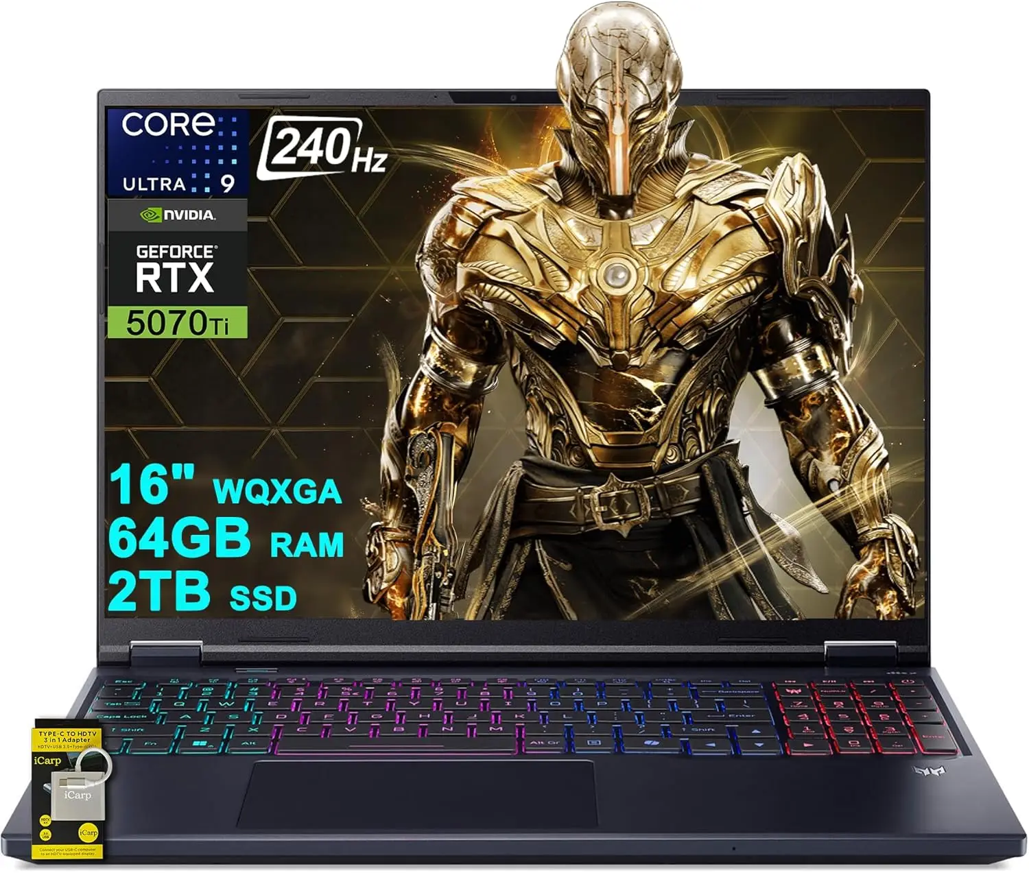 

Игровой ноутбук Acer Predator Helios Neo 16S AI 275HX, 64 ГБ ОЗУ, 2 ТБ SSD, GeForce RTX 5070 Ti, DLSS4 (до 992 AI Tops), Win11, ICP Hub