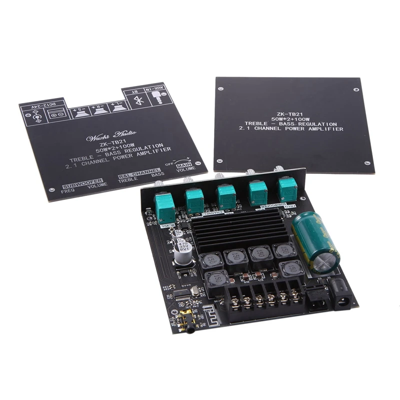 2 шт., драйвер TPA3116D2 Bluetooth 5,0, Плата усилителя сабвуфера 50 Вт x2 + 100 Вт, 2,1 каналов, Плата усилителя мощности аудио стерео