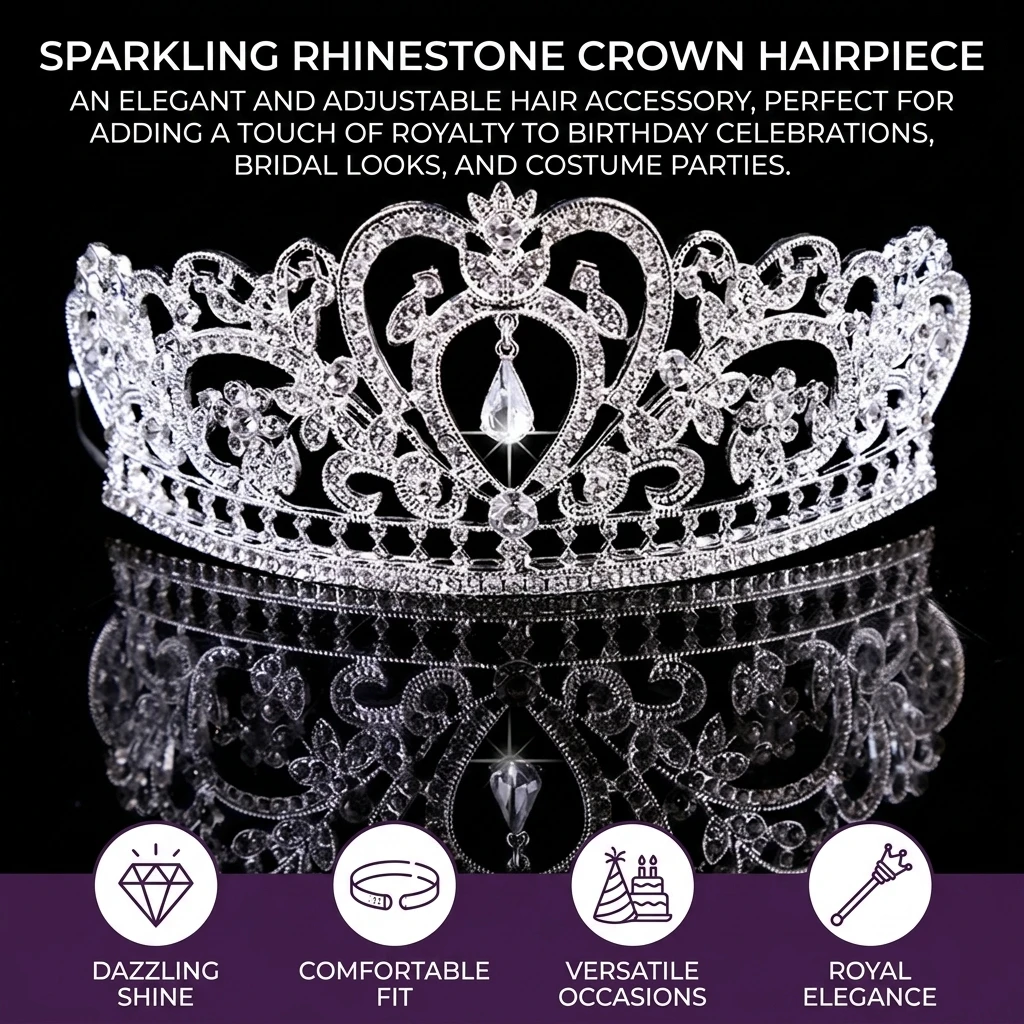 Свадебная корона с кристаллами – обзор и цена Queen Accessories