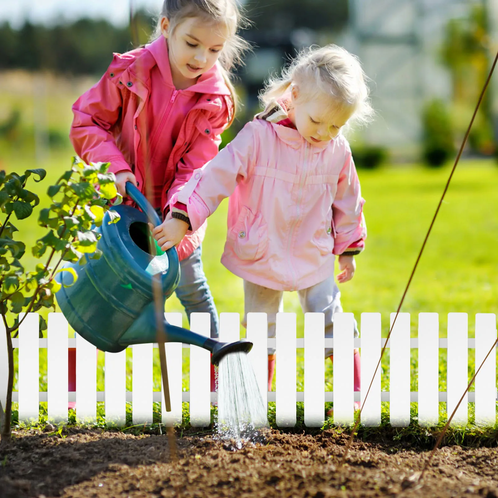 

2Pcs Plastic Fence Yard Decorative Garden Edging Border Panels for Lawn Courtyard Scene Layout Home Backyard Plants Tree L