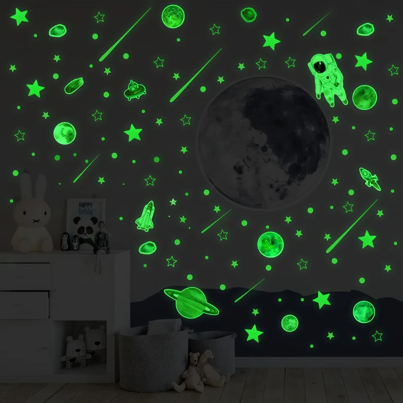 

849Pcs/set Luminous Outer Space Theme Wall Stickers Glow in The Dark Star Dot DIY Wall Decals for Home Kids Bedroom Decorations