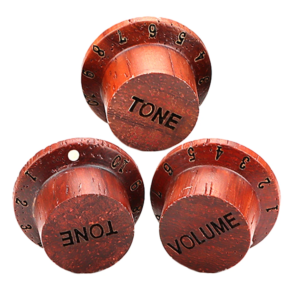 

3 Pcs Guitar Tuners Knob Electric Tone Replacement Bass Volume Control Accessory Coffee Knobs