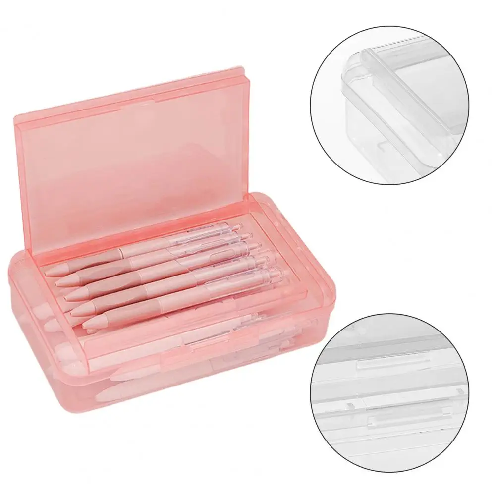 Stackable Pencil Box Capacity Transparent Plastic Pencil Case Double Layer Stationery Organizer for Students Office Supplies